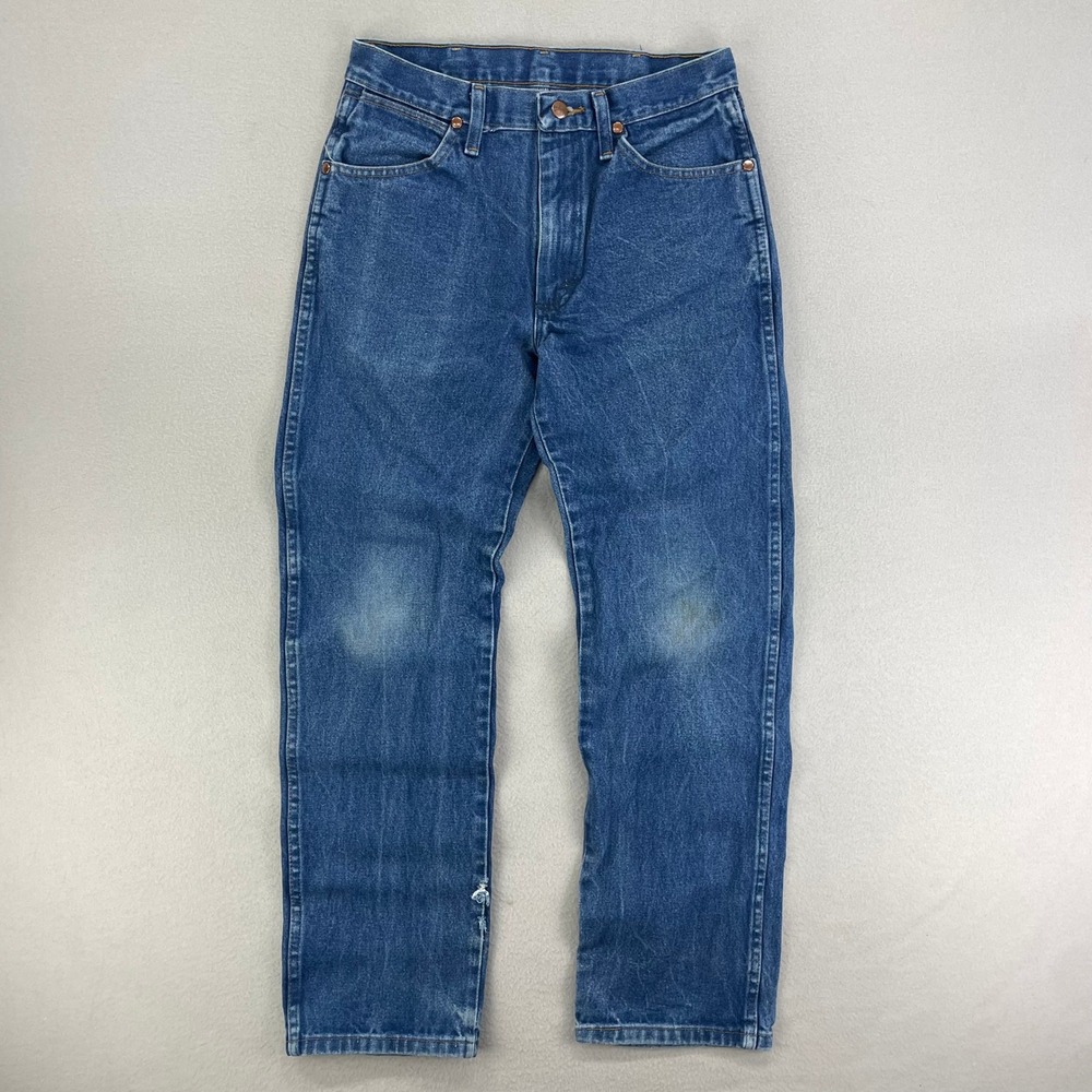 Wrangler Jeans 13MWZ Mens 29x31 Cowboy Cut Blue Faded Denim Western‎ Rodeo Work